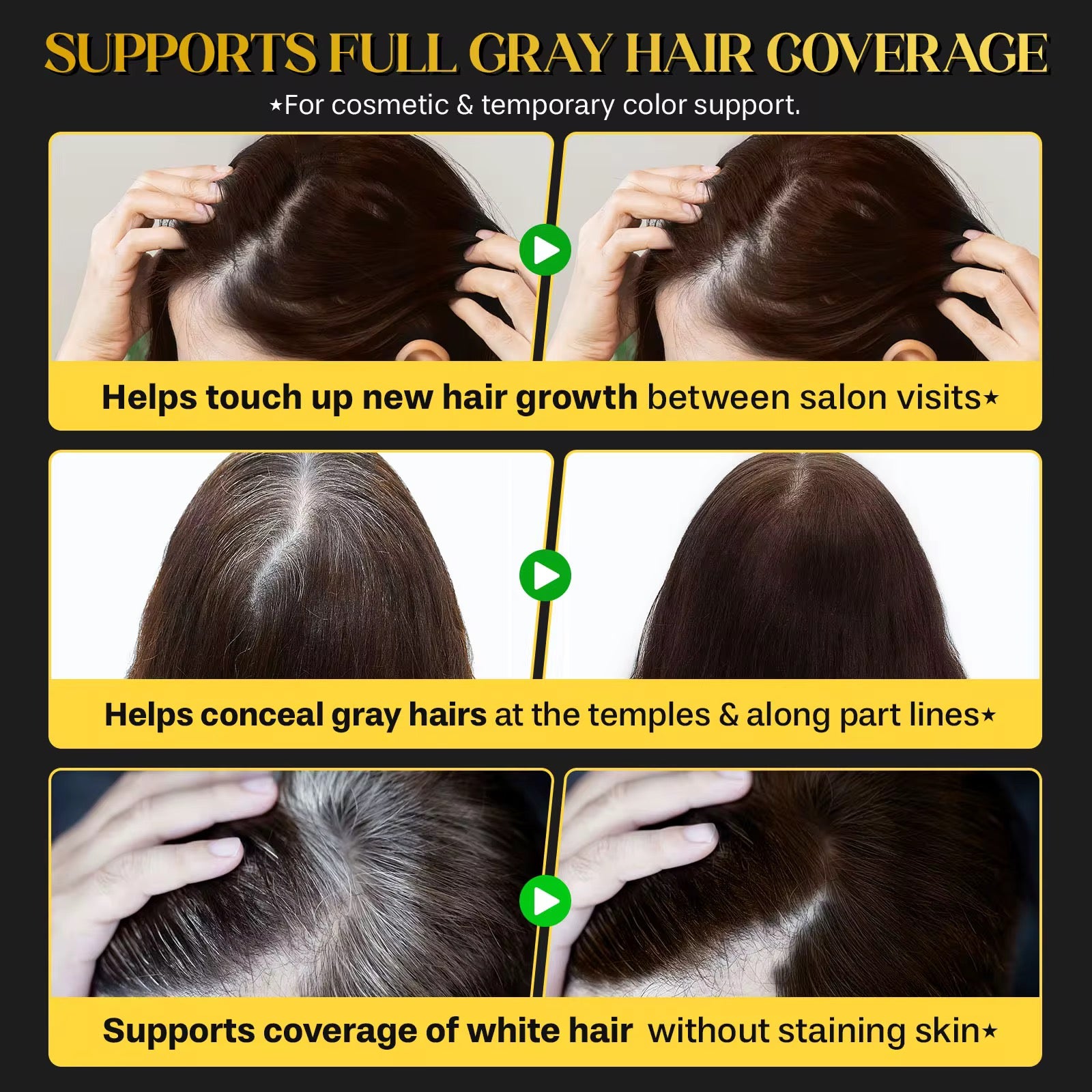 White hair cover stick